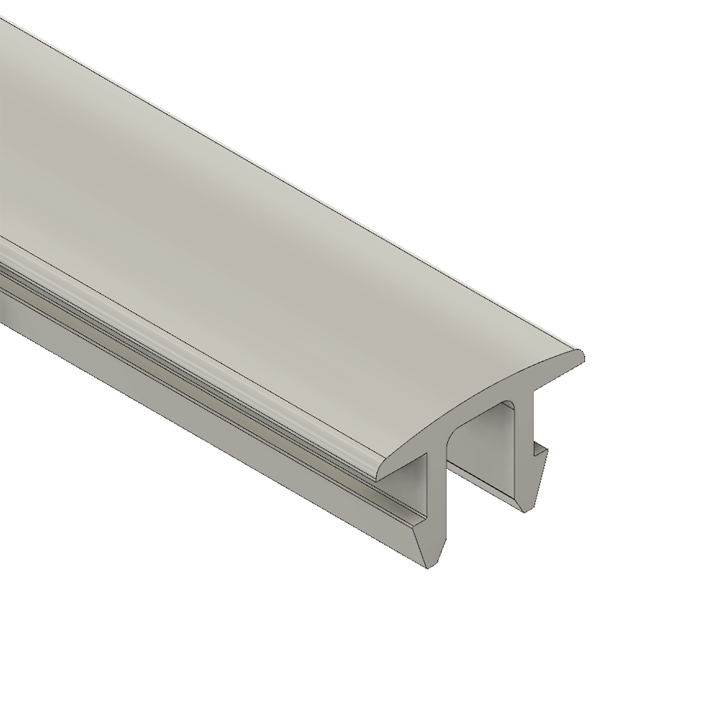 61-060-0 MODULAR SOLUTIONS PVC COVER PROFILE<br>ROUNDED GRAY, 2M